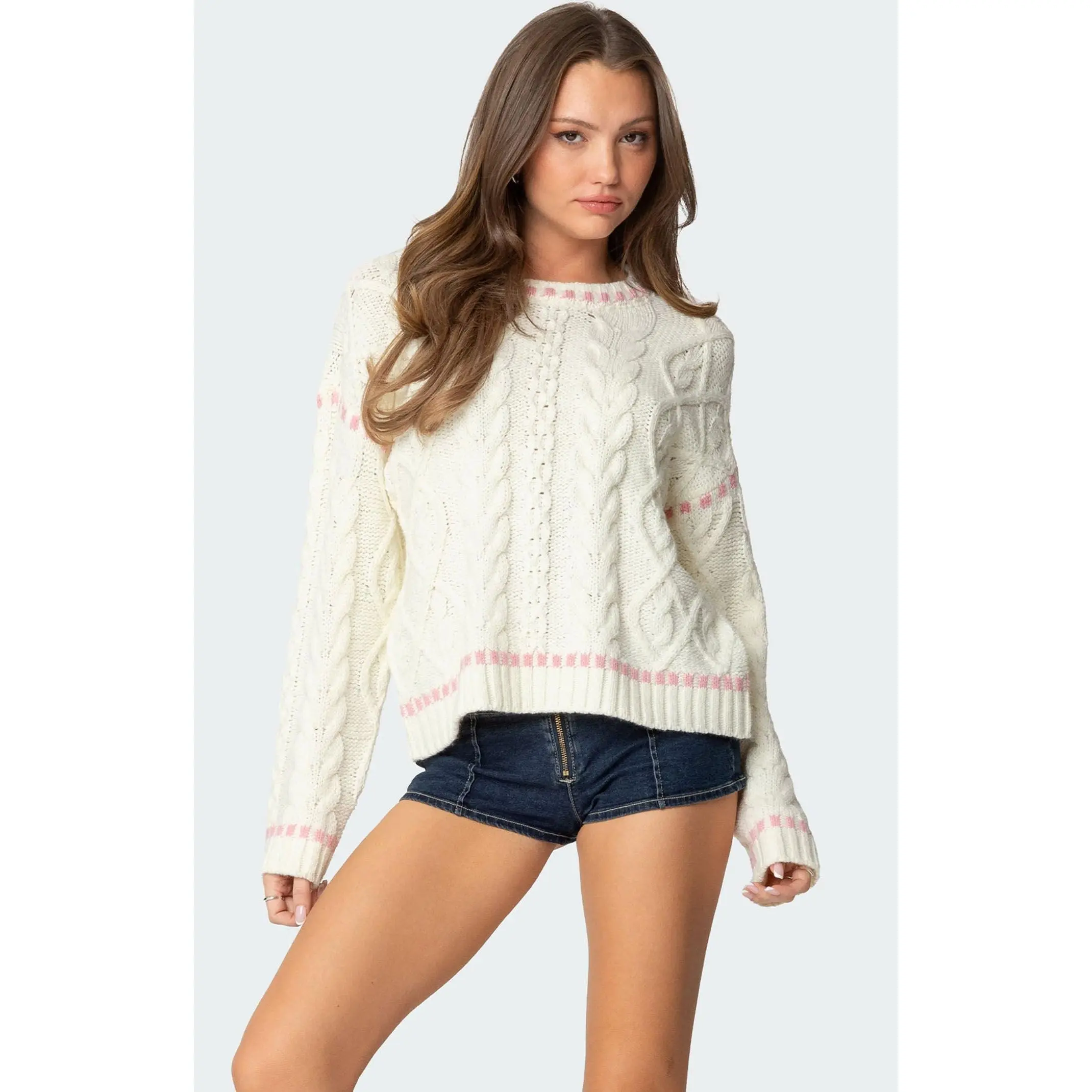 Edikted Women's Eleni Cable Knit Sweater Edikted Women's Eleni Cable Knit Sweater