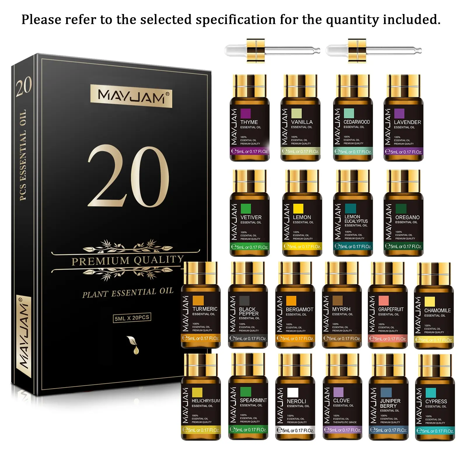 Plant Essential Oil Set, 20/40pcs Long-lasting Scent Lemongrass Essential Oil, Multi-scented Essential Oil Set for Aromatherapy Diffuser Humidifier Aromatherapy for Home, Diffuser Oils Scents For Home