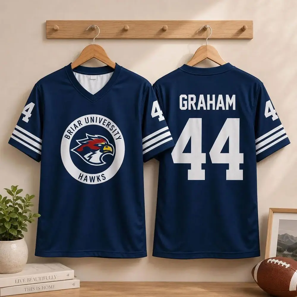 Briar University Hawks Hockey Boxy Mesh Jersey, Garrett Graham 44 Hockey Romance Football Jersey, Off Campus Bookish Apparel, Booktok Reader