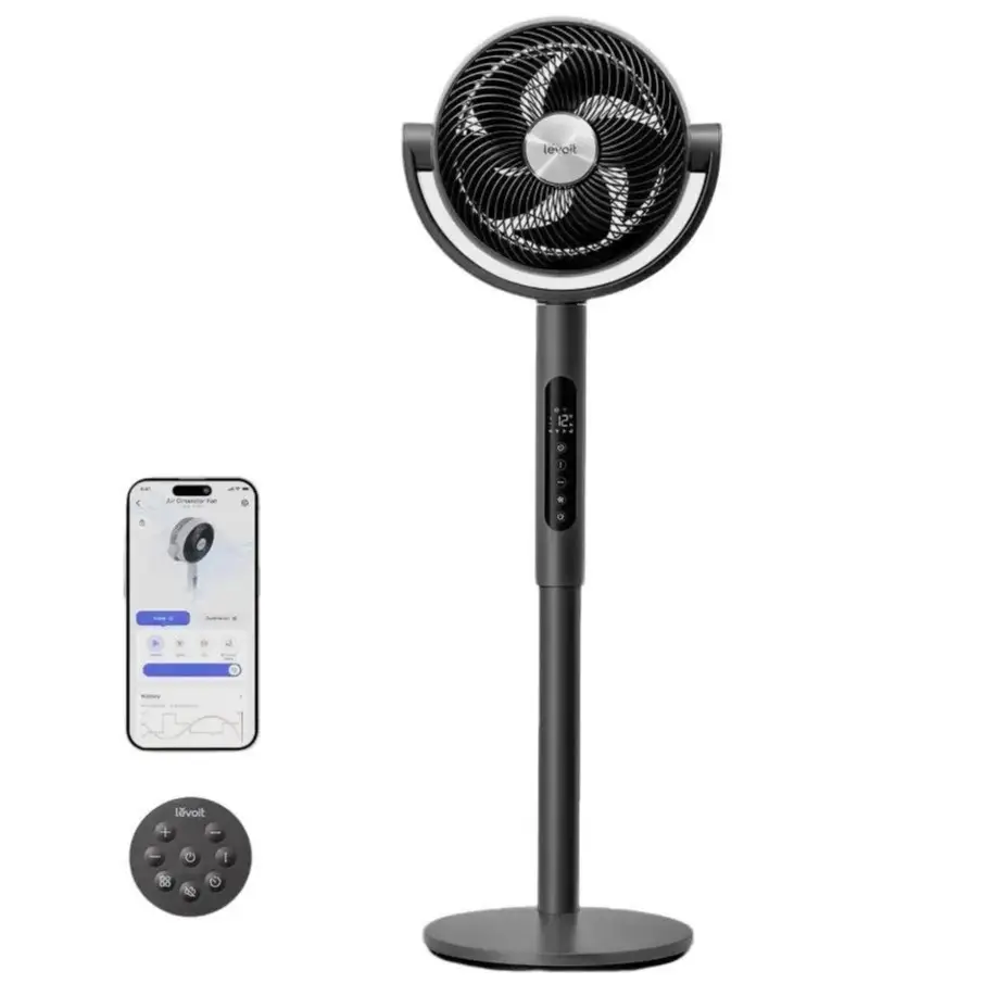 Levoit R432 Smart Standing cooling Fan 1451CFM High Airflow WiFi/Voice Control 12H Timer 120°+90° Oscillating 20dB 12 Speeds Pedestal & Tabletop