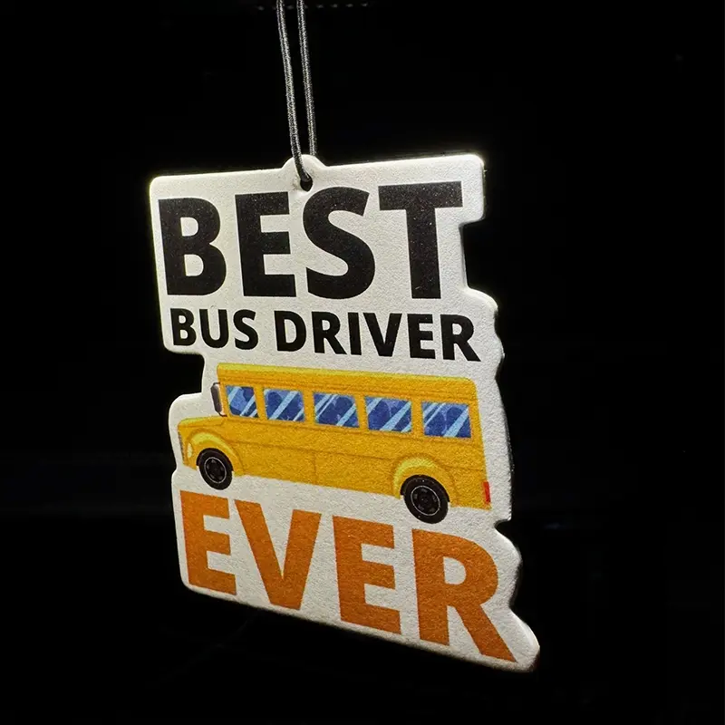 Best Bus Driver Ever Car Air Freshener, Long-Lasting Scented Paper Pendant for Rearview Mirror & Vent, Stress Relief Aromatherapy Accessory