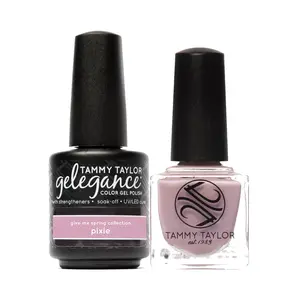 Tammy Taylor Gelegance Color Gel Polish & Nail Lacquer Pixie Mauve Beige Lilac Opal Shimmer Long Lasting Smooth Application