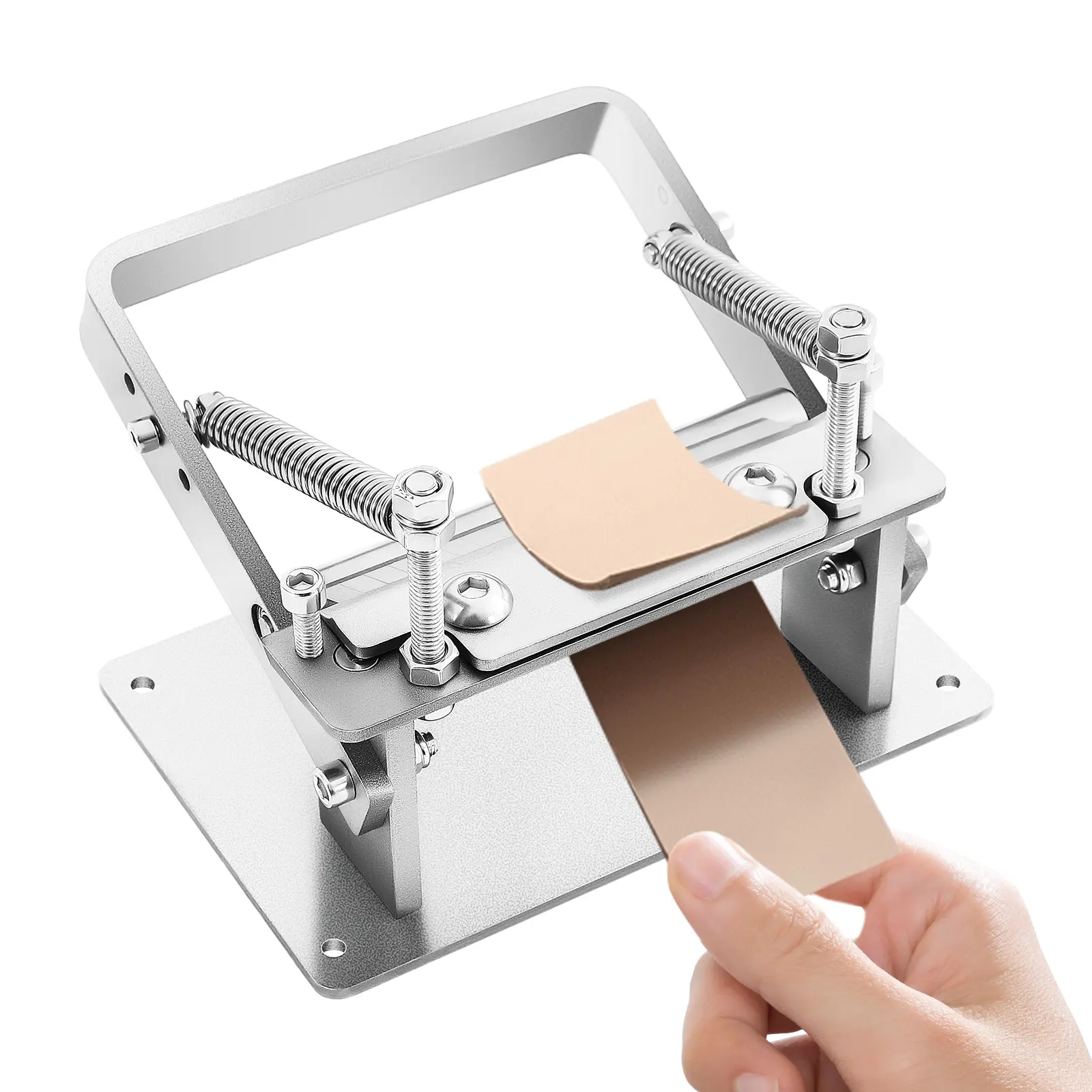 Leather Peeling Machine, 304 Stainless Steel Heavy-Duty Tabletop Skiving Tool for Adults with 0.5-5mm Adjustable Thickness, Roller Guide, Practical Handle, Rounded Corners and Edges, High Precision, Easy to Clean, Home Studio DIY Craft Tool, Leatherworker