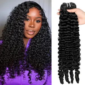[New in] Ishow Burmese Curly 100% Human Hair Bundles  1 3 4 bundles 30 Inches Quick Weave Hair for Women Natural Black Sew In