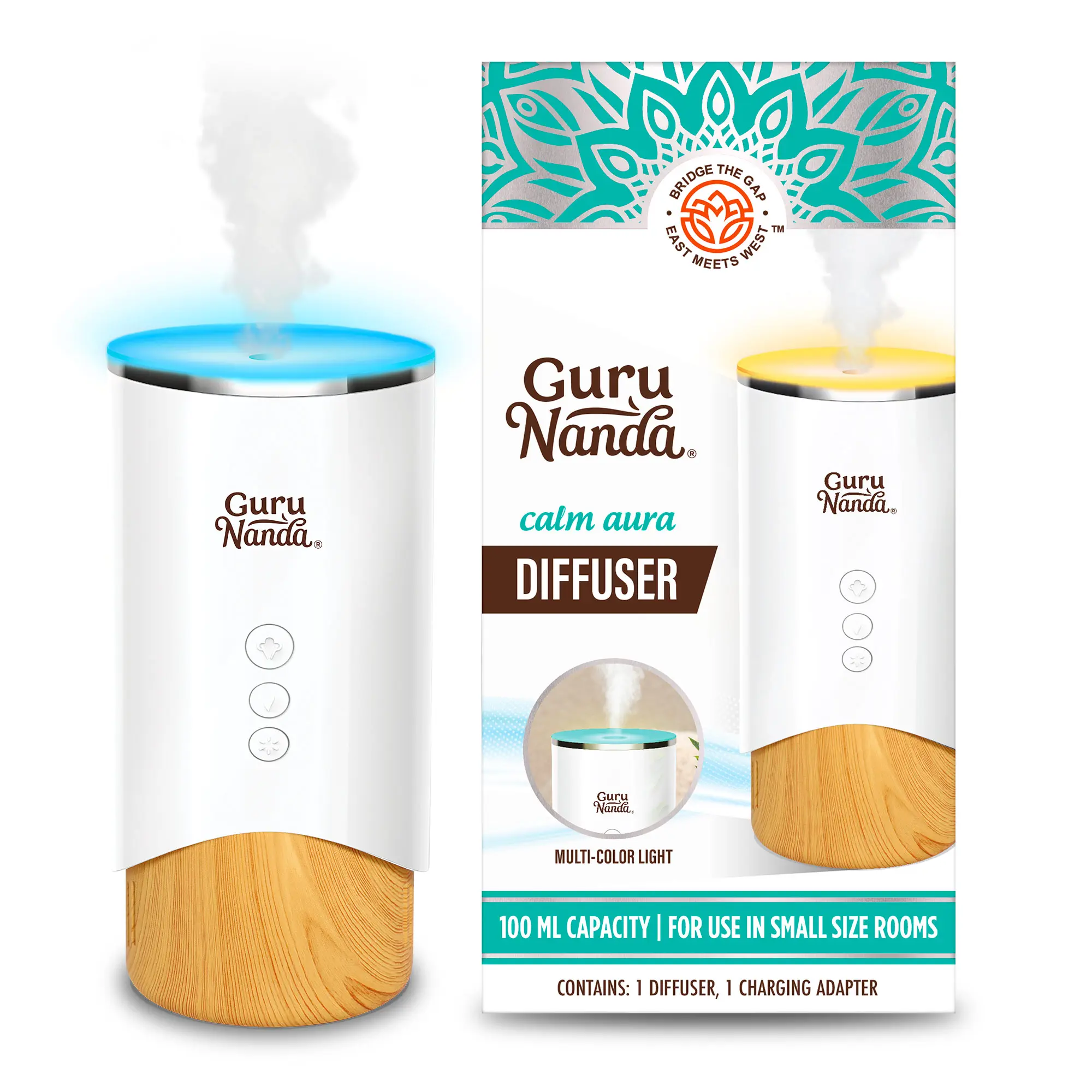 GuruNanda Calm Aura Diffuser - 100ml Tank, Essential Oil Diffuser GuruNanda Calm Aura Diffuser - 100ml Tank, Essential Oil Diffuser