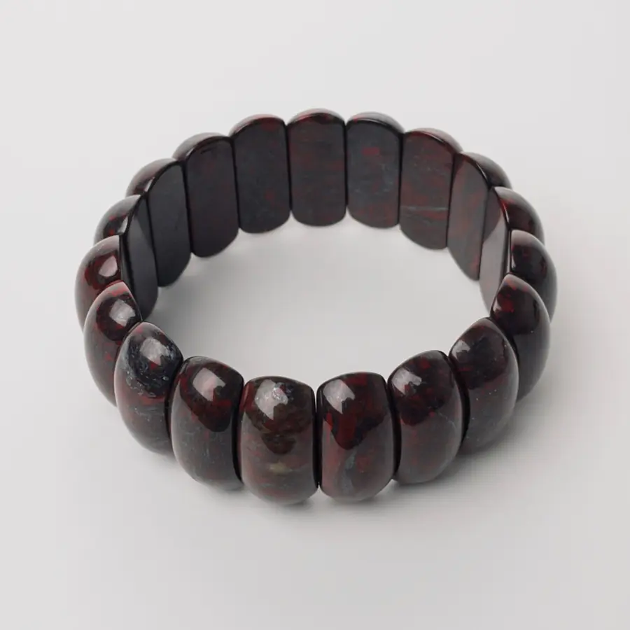 Natural Bloodstone Slab Bracelet - Crimson & Ivy Warrior Stone