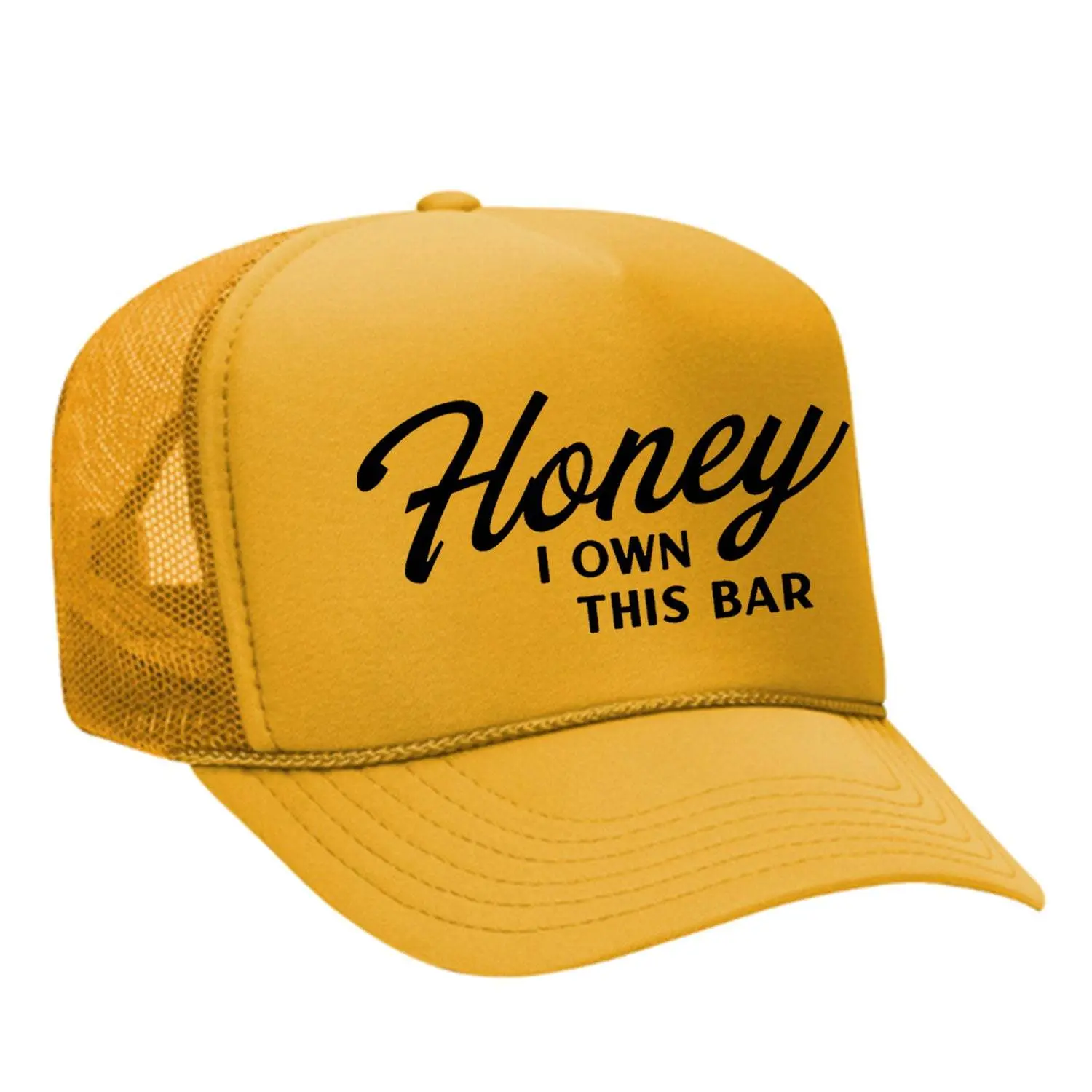 Honey I Own This Bar Foam Trucker Hat, Casual Outfits Cap, Funny Streetwear Headwear, Trendy Fashion Accessory