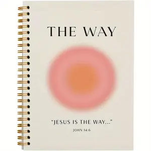 The Way Bible Jesus Is The Way Notebook Journal, 1 Count Christian Scripture Bible Study Supplies Hardcover Spiral Notebooks for School Supplies Home Office