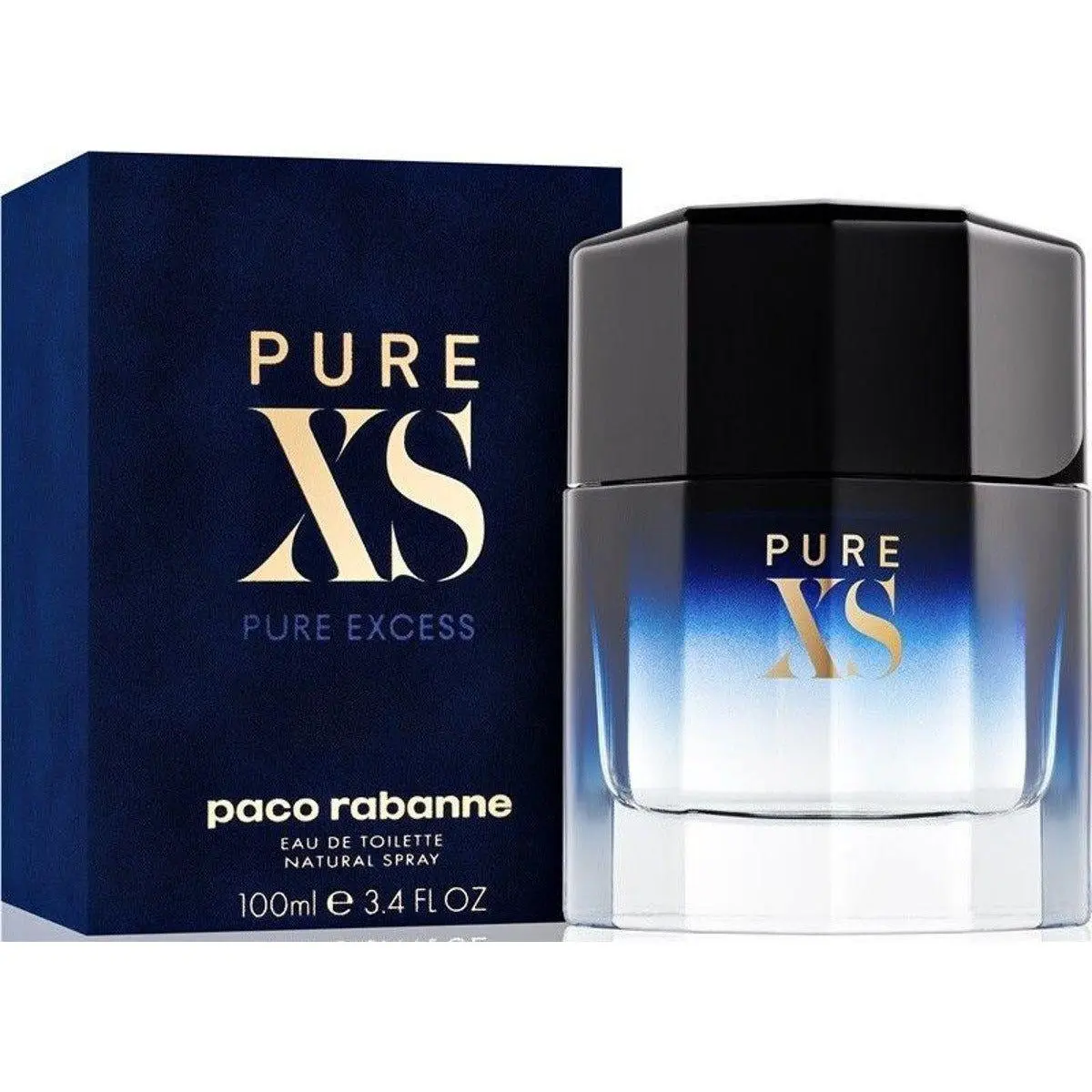 Paco Rabanne Pure XS Men's Fragrance Spray, a Fresh Herbal Cologne with Vanilla Scents and Botanical Heart Notes, 3.4 fl oz, Botanicals, Signature Scent, Male Wear, Everyday Luxury Men's Fragrance, Cologne Perfume, Men's Cologne