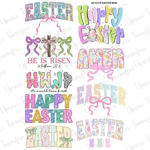 So Cute Easter Mini DTF Transfer Gang Sheet 24.5" x 36" Direct To Film for DIY Enthusiasts Vibrant Custom Options Cozy Handmade Aesthetic Festive Design