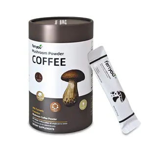 Mushroom Coffee with 6 Adaptogenic Mushrooms and 2 Billion CFUs Lactobacillus plantarum, USA Grown Instant Coffee for Better Energy, Focus, Digestion, Immunity with Cordyceps, Shiitake, Chaga , 30 Servings (180g/6.35oz)