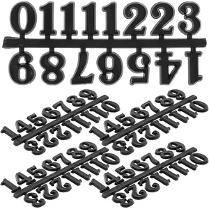 Plastic Arabic Clock Numbers Replacement Kit, 5 Sets 4.96X2.04 Inch Digital Numerals for DIY Wall Clock Repair and Decoration