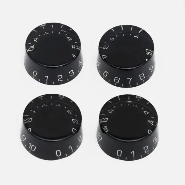 Metallor 4 Pcs Black Acrylic Electric Guitar Control Dial Knobs for LP, SG, ES Guitars