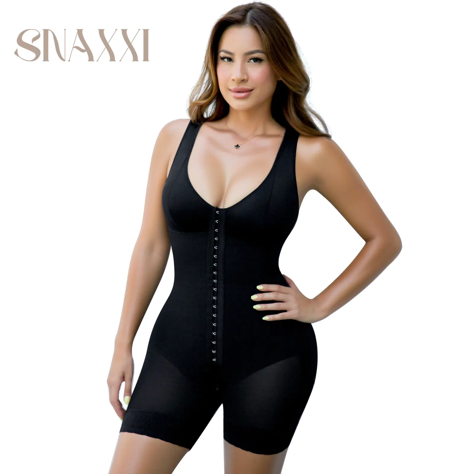 SNAXXI Colombianas Faja, Women's Shapewear, Tummy Control, Butt Lifter, BBL, Zipper Crotch, Full Body Adjustable Hooks & Shoulder, Straps Postpartum, Post Surgery, Body Shaper, Compression, Snatched Waist