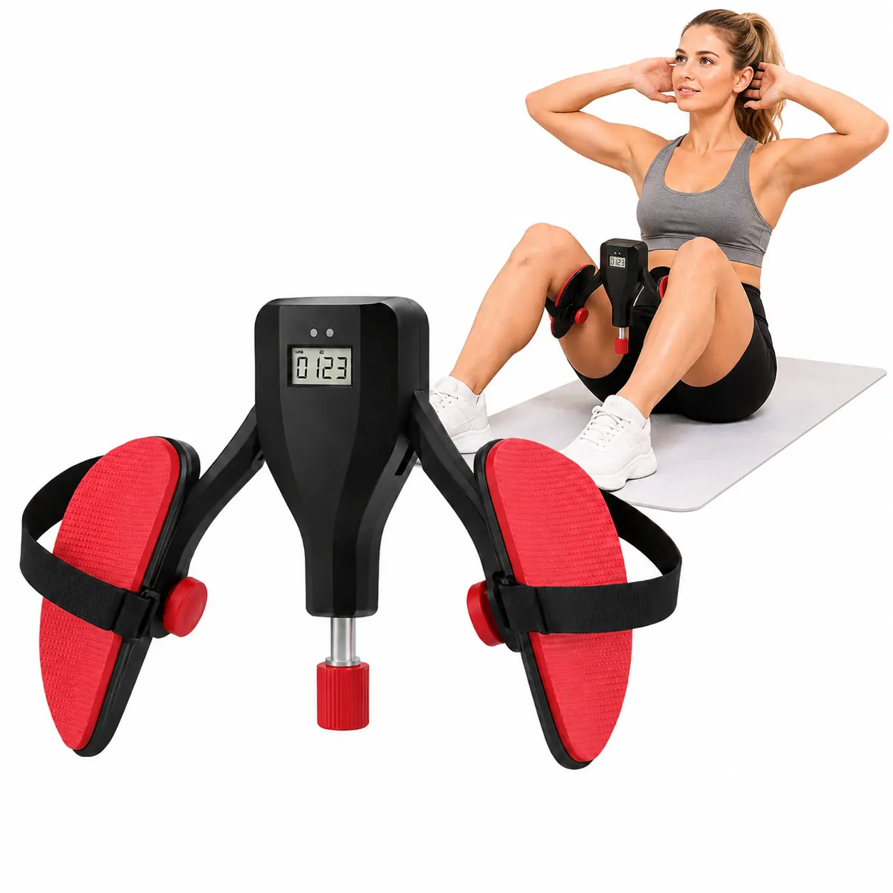 Digital Adjustable Kegel Pelvic Floor Trainer with Timer - Multi-Functional Combo (20-80lbs jr&grip), Athletic Exercise Tool for Thigh & Leg Toning, Indoor Home Gym Gear for Men, Strength Training Ideal Gift