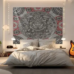 Aztec Calendar Stone Sun Stone Patterned Tapestry, Fashionable Room Flag, Unique Wall Art In Living Room And Bedroom, Soft And Durable Suitable For Adult Daily Holiday Birthday Gifts, Tapestry Room Decor, Durable Decorative Tapestry