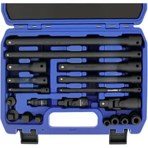 Impact Socket Extension Set 19- 50BV30, Socket Extension Bar, Swivel Universal Joints and Impact Coupler, Ratchet Extensions Set, 1/2" 1/4" & 3/8 Drive Socket Adapter