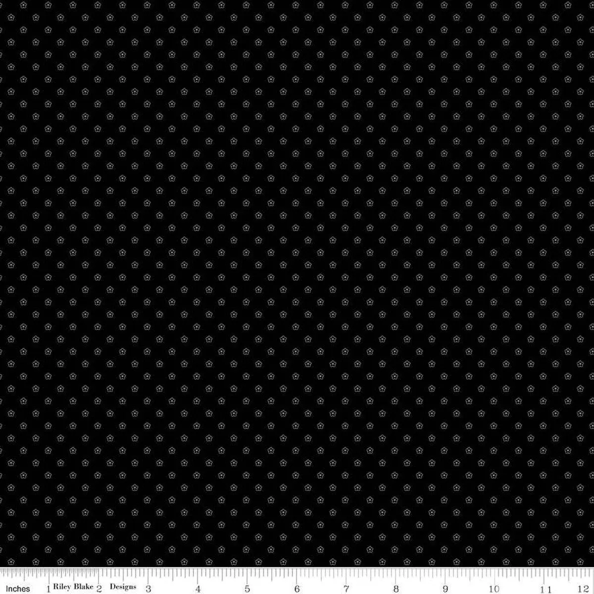 Fabric Riley Blake Black Flower Blackout by the Quarter Yard C16240-BLACK