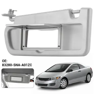Left Driver Side Sun Visor for Honda Civic 2006 2007 2008 2009 2010 2011 Replace for 83230-SNA-A01ZC  Gray, Without Light