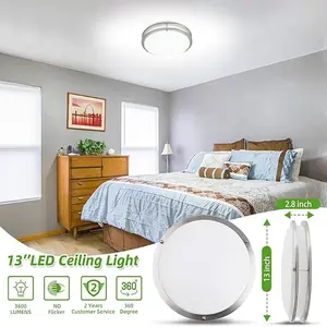 Hot 1Pack 13-Inch (approx33 cm) LED Recessed Ceiling Light 3600W Ultra-Bright Suitable for Bedrooms / Kitchens /  Bathrooms5000K Daylight White  Bright and Airy Excellent Lighting Performance lights lamp lights for bedroom night light lamps for bedroom