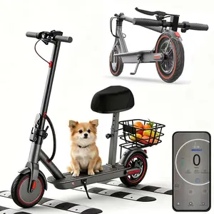 Electric Scooter with seat, Long-Range Portable Commuting Scooter for Adults with Braking System and App , Lightweight ,350W Motor, Top Speed 19/20 mph, Max 18/20Miles Ranges, Foldable E Scooter for Adults with 8.5inch Solider tire.