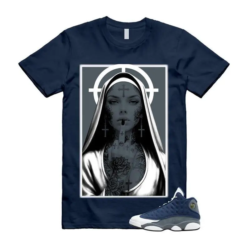 13 Flint Navy Grey Matching T Shirt, NUN Graphic Shirt, 90s Hip Hop Tee, Gift For Women and Man, Unisex T-Shirt, Sneaker Head Gift