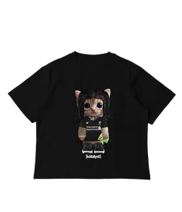 Osamason Kitty Shirt - Oversized Drop Shoulder