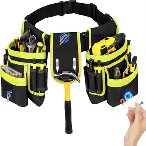 26-pockets Tool Belt, 1 Count Magnetic Tool Pouch, Garage Tool Organizer, Detachable & Adjustable Repair Tool Pouch Bag for Electrician, Carpenter, Construction, Work Apron, Portable Utility Storage Bag, Industrial Toolkit Pouches, Convenient Tool Pockets