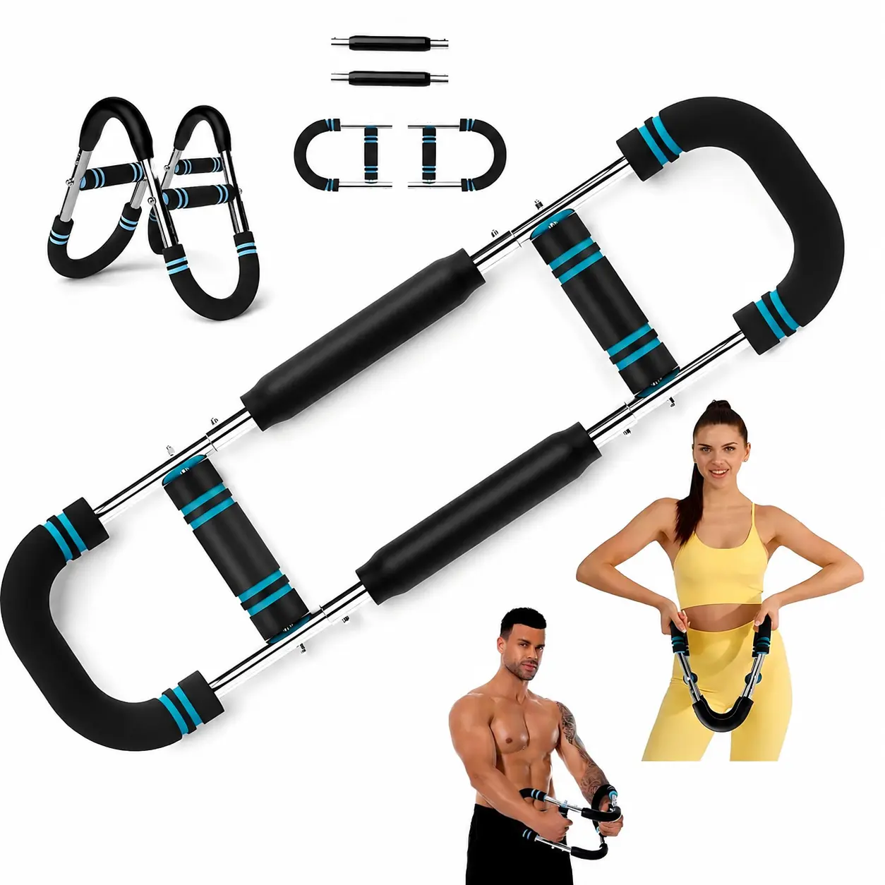 Twister Arm Trainer Adjustable 40-110LB Chest Expander Power Twister Forearm Strengthener Portable Home Gym Resistance Training Equipment