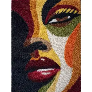 latch hook kits for adults, DIY Handmade Carpet Crochet Needlework Mat Knotted Cushion Tapestry, Color Lighthouse Pattern Pre-Printed, Embroidery Kits Decoration Festival Gift 20.47in*14.96in 52cmx38cm