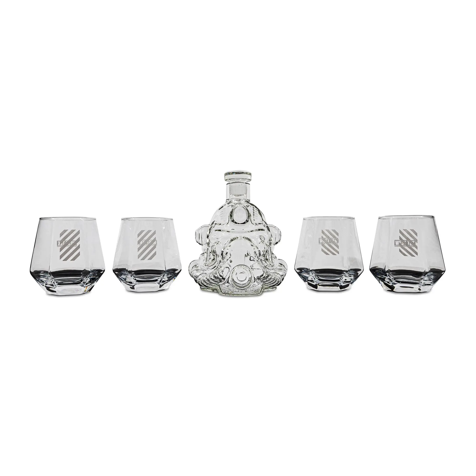 Fallout Brotherhood of Steel 5-Piece Whiskey Decanter Set With Glasses