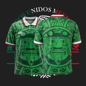 1998 Mexico Home Green Short Sleeve Retro Soccer Jersey Breathable
