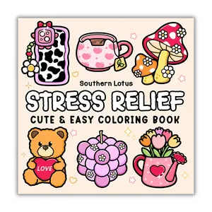 Stress Relief: Coloring Book for Adults and Teens, Bold and Easy Designs for Relaxation, Big and Simple Drawings Featuring Relaxing Items and Cute Things (Bold & Easy Coloring)