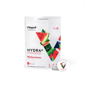 Vitapod Hydra+ Watermelon Water Enhancer Pods Bundle – Sugar-Free Hydration with Vitamins & Electrolytes, 30 Pods + Bottle