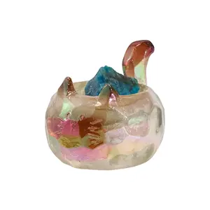Cartoon Cute Cat Pal Blind Box, Creative Design Good Luck Crystal Figurine, Desktop Decoration Craft, Desk Ornament