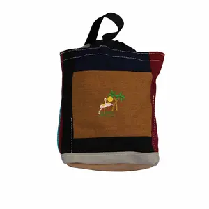 Classic Style Open-Closure Web Strap Fabric Bag with Single Pocket
