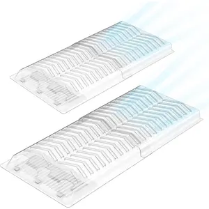 Vent Extender for Under Furniture - 2 Pack, Floor Vent Deflectors, 1.5mm Thick  Material, Vent Redirector for Metal Floor Register 10" and 12" Long, Extends from 17" - 29"