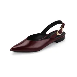 IDIFU Trending Sandals, Women's Flats Pointed Toe Slingback Dress Shoes for Women Comfortable Dressy Fashion Trendy Flat Shoes Work Bridal Wedding Office Cute Buckle Dress Flats