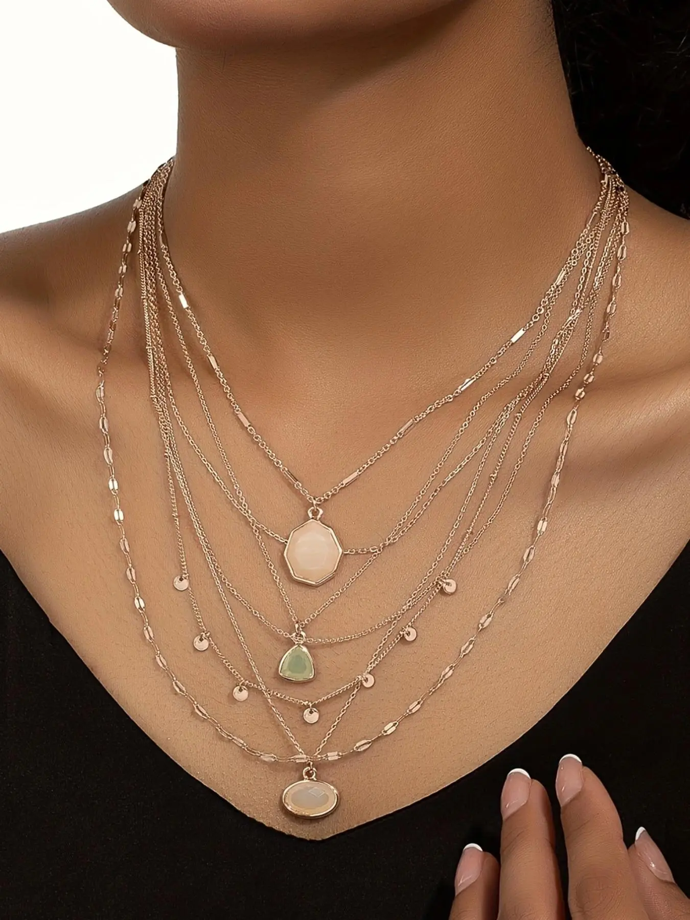 Boho Style Long Multi-layered Chain Necklace, Fashion Jewelry for Party, Daily Clothing Decor, Trendy All-match & Exquisite Jewelry for Birthday Gift, Dainty Layering Jewelry
