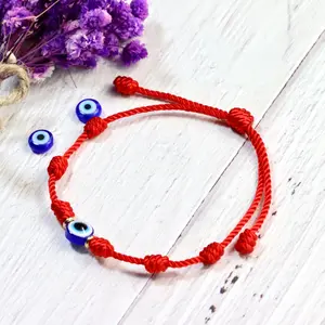 2 PCS Pack Evil Eye Bracelet 7 Knots Spanish Red Protection Bracelet Luck Healing Friendship Bracelet Gift for her, gift for him