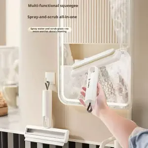 All in One Window Cleaning Tool Spray and Squeegee for Glass Mirror Shower Door High Rise No Remove Screen