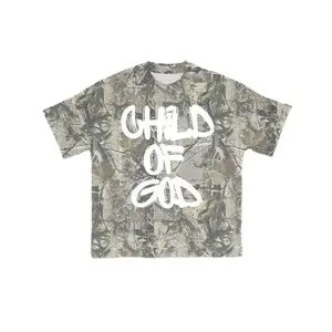 {Full Size S-5XL} Child of God Camo T-Shirt 3D Leaves Print Christian Graphic Tee Unisex Short Sleeve Faith-Based Shirt for Men Women Outdoor Spiritual Apparel Casual Streetwear Breathable Lightweight Cotton TikTok Shop US Trendy Outfit