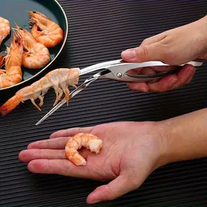 1pc Stainless Steel Shrimp Peeler, Durable Shrimp Shell Remover & Deveiner Tool, Easy to Use Kitchen Gadget to Peel Shrimp & Remove Shrimp Veins Efficiently, Ideal for Seafood Lovers & Home Cooking, Kitchen Utensils Gadgets