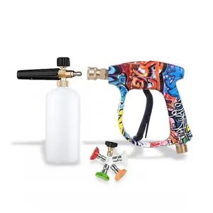 High Pressure Car Wash Gun with 5 Color Nozzles, Fan Shape Column Paint Water Gun Head, Copper Head, Car Wash Sprayer, Car Wash Equipment, Car Washing Tool