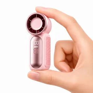 Mini Handheld Fan with LED Display 6 Speed Pocket Fan USB Rechargeable