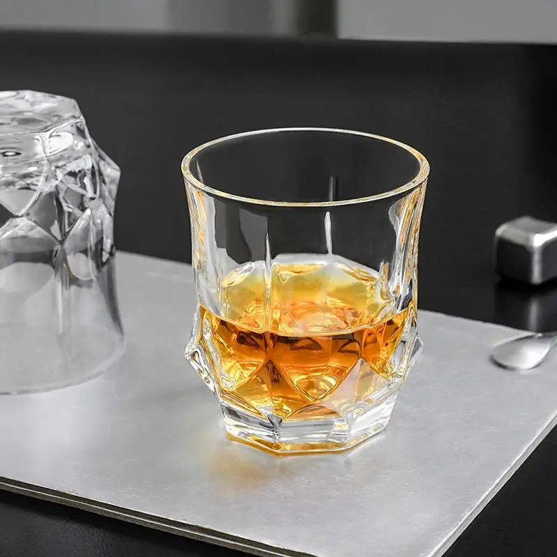 Crystal Whiskey Glass, 1 Pair Creative Clear Whiskey Cup, High-end Drinking Cup for Home Kitchen Party, Kitchen Supplies, Drinkware