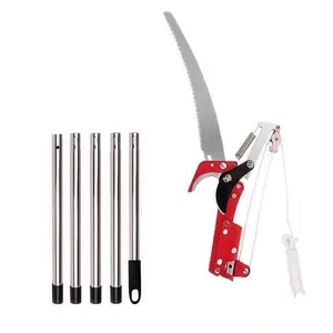 5-section assembly, extendable tree pruner, allowing you to trim high branches and harvest high fruits without climbing trees. The sharp steel blades are lightweight and practical, making it a must-have tool for gardening