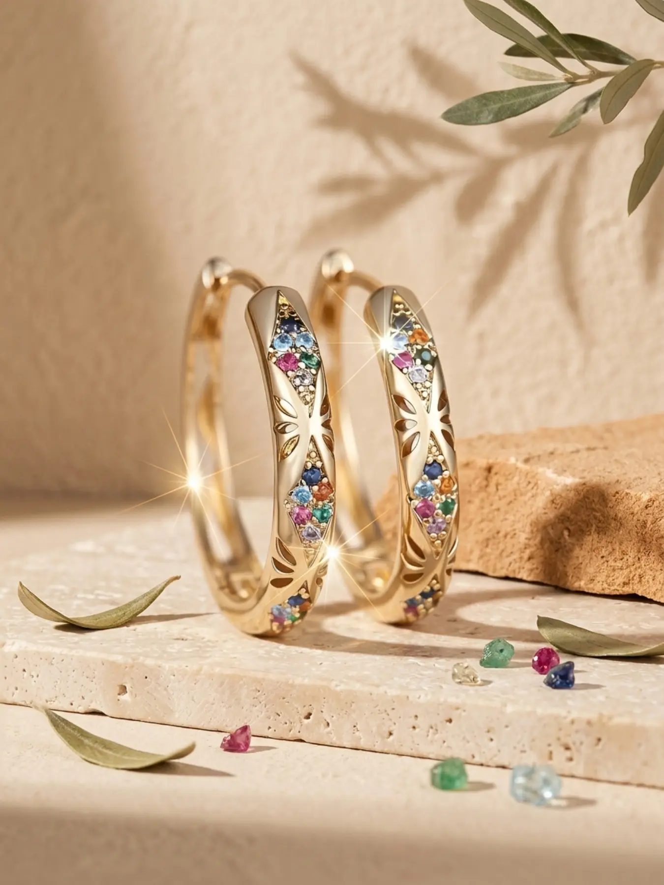 A pair of women's classic, luxurious, fashionable, elegant and versatile exquisite jewelry Sparkling zircon inlay inlaid with cubiczirconia, suitable for parties, weddings and daily wear.