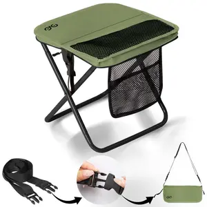 【Father's Day】 Folding Stool - Portable & Ultra Lightweight Supports 500lbs (227kg) | Weighs Just 1.5lbs (0.68kg)  Folds in 3 Seconds  | Hidden Storage Pocket   Fishing Hiking Queuing Camping Valentine's Day Gift Outdoor Living Furni