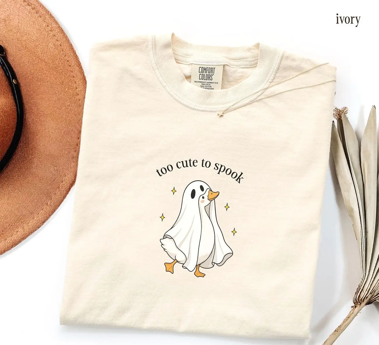 Comfort Colors Too Cute To Spook Shirt, Spooky Goose Halloween T-Shirt, Cute Spooky Season Graphic Tee, Funny Spooky Ghost Party Outfit, Fall School Teachers Classroom Apparel, Cute Spooky Goose Shirt, Festive Halloween Gifts for Women & Men